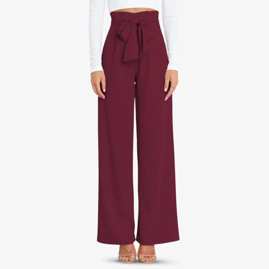 Andrea® | Wide women's trousers with tie belt - Image 14