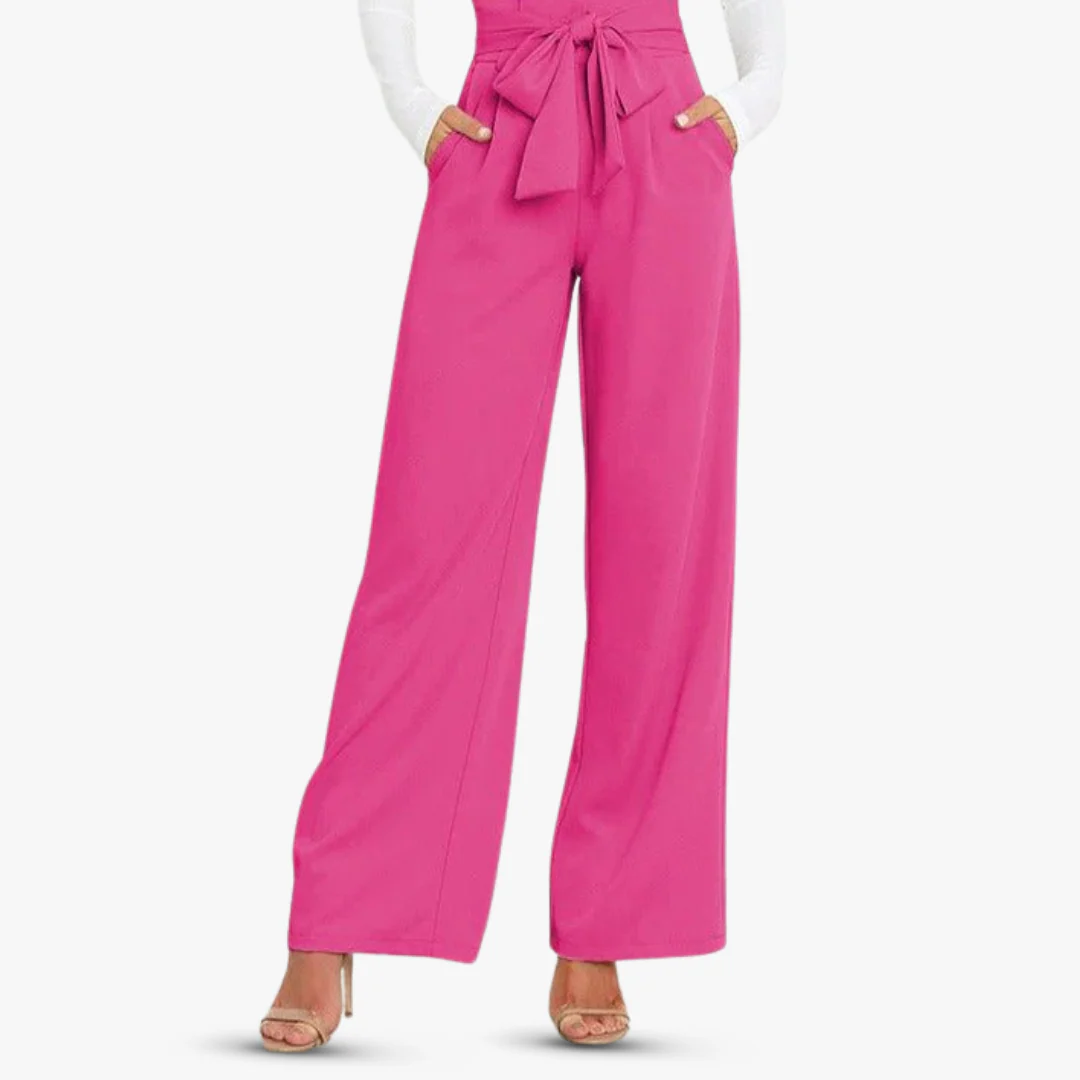 Andrea® | Wide women's trousers with tie belt - Image 16
