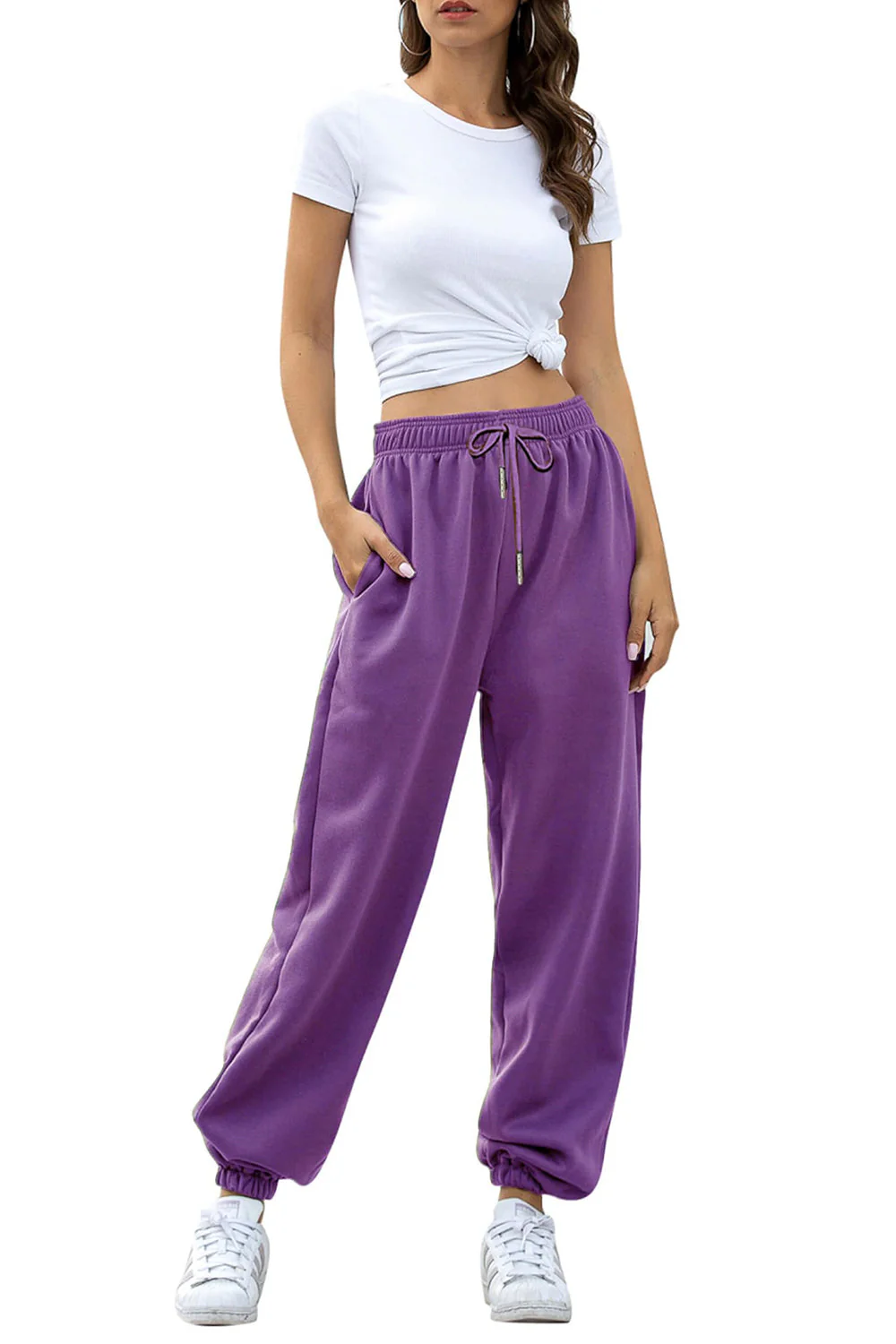 Angela | Jogging pants with elastic waistband and pockets - Image 18