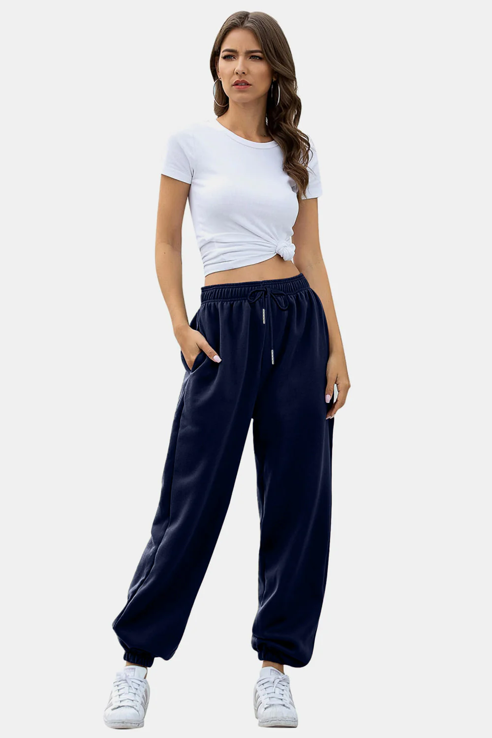 Angela | Jogging pants with elastic waistband and pockets - Image 25