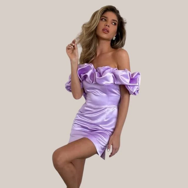 Angeles® | Off-The-Shoulder Cocktail Dress With Ruffle Detail - Image 7