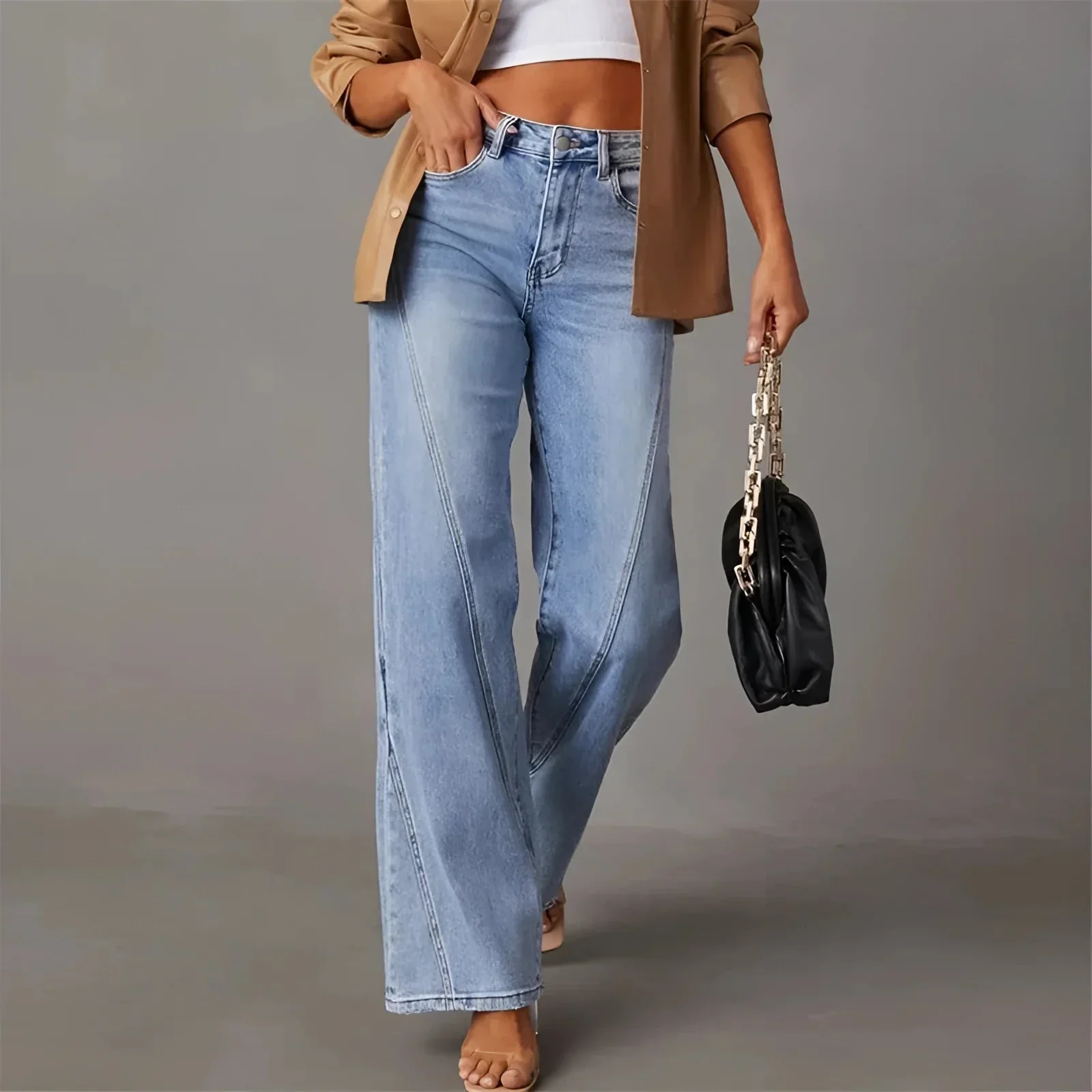 Ania® | High-Waisted Light Blue Jeans - Image 5