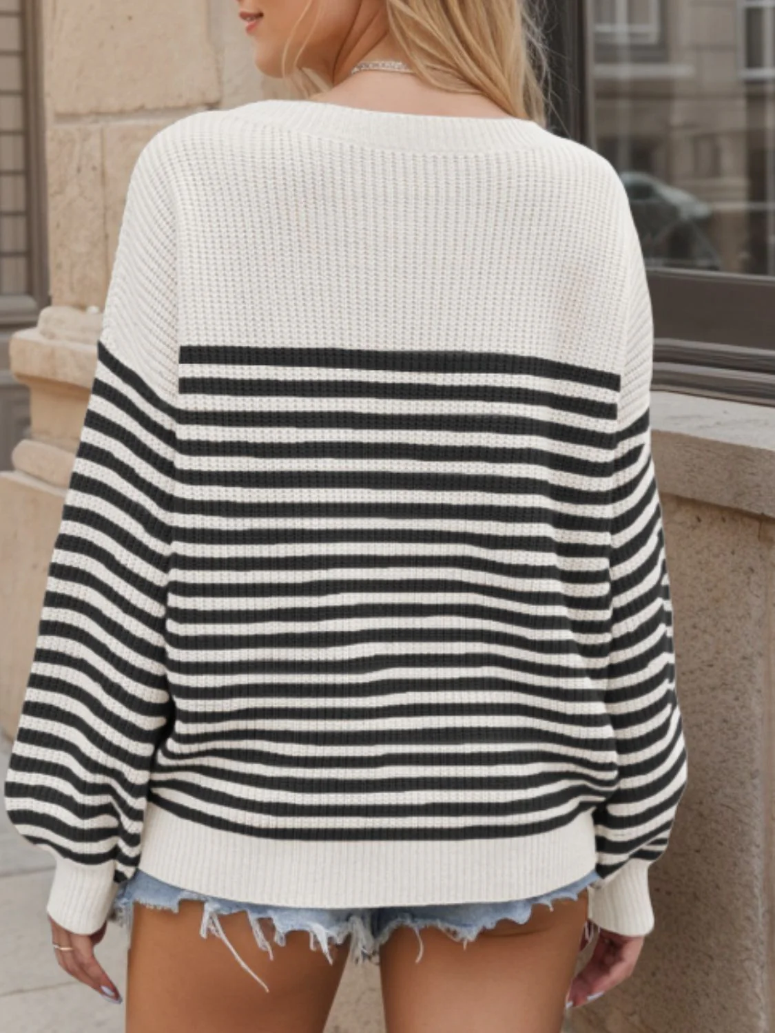 Anita | Striped long-sleeved sweater with a crew neck - Image 5