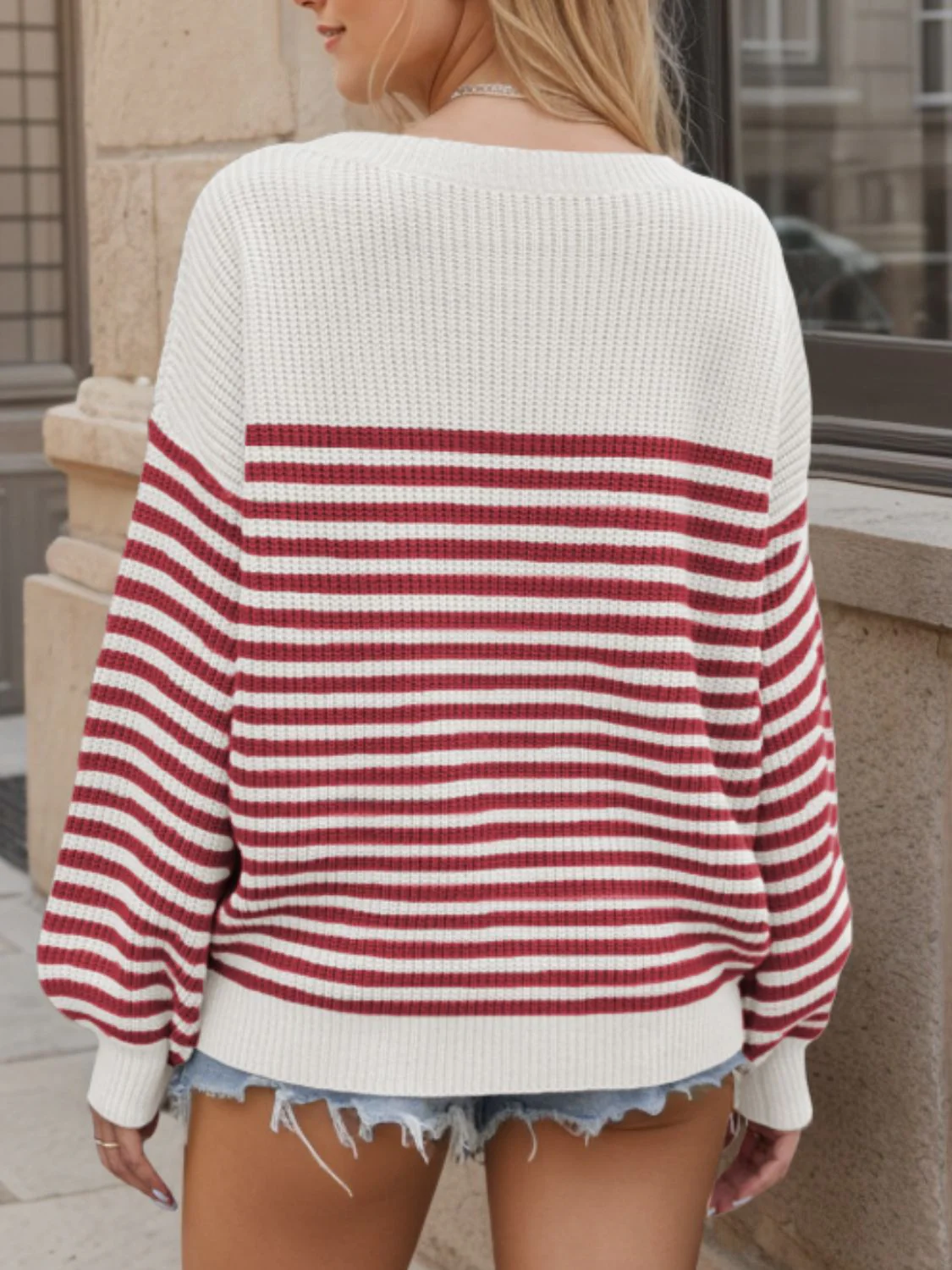 Anita | Striped long-sleeved sweater with a crew neck - Image 9