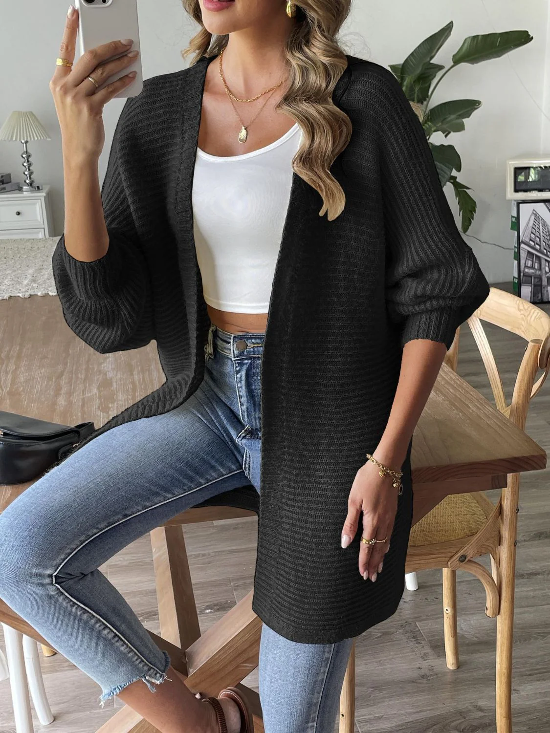 Annabelle | Long sleeve open front cardigan - Image 13