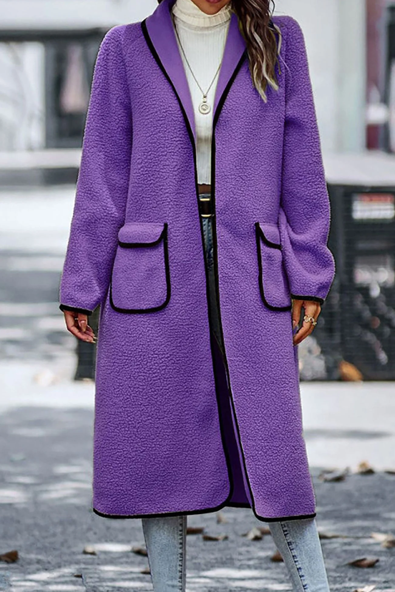 Annelie | Plush cardigan with lapel pockets - Image 4