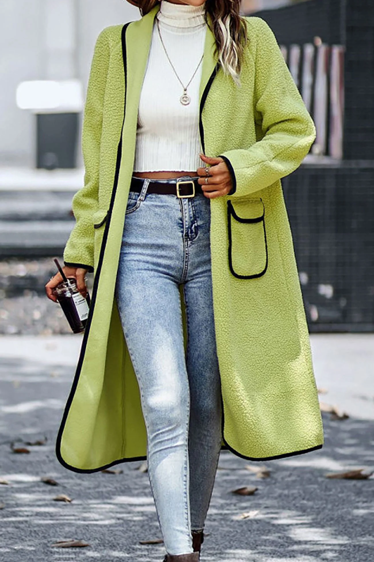 Annelie | Plush cardigan with lapel pockets - Image 7