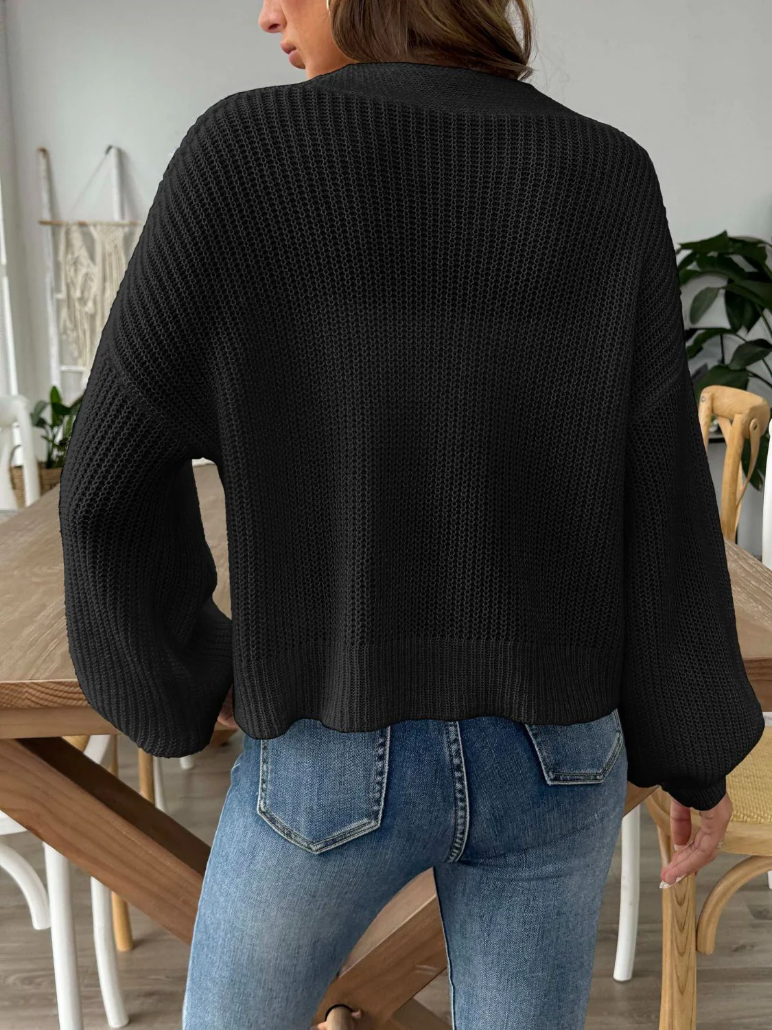 Annelies | Long sleeve cardigan with V-neck and buttons - Image 6