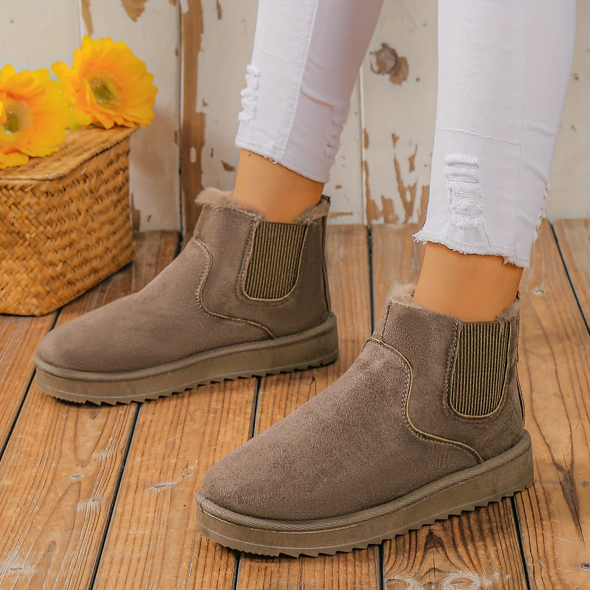 Anneliese | Fleece boots for women - Image 8