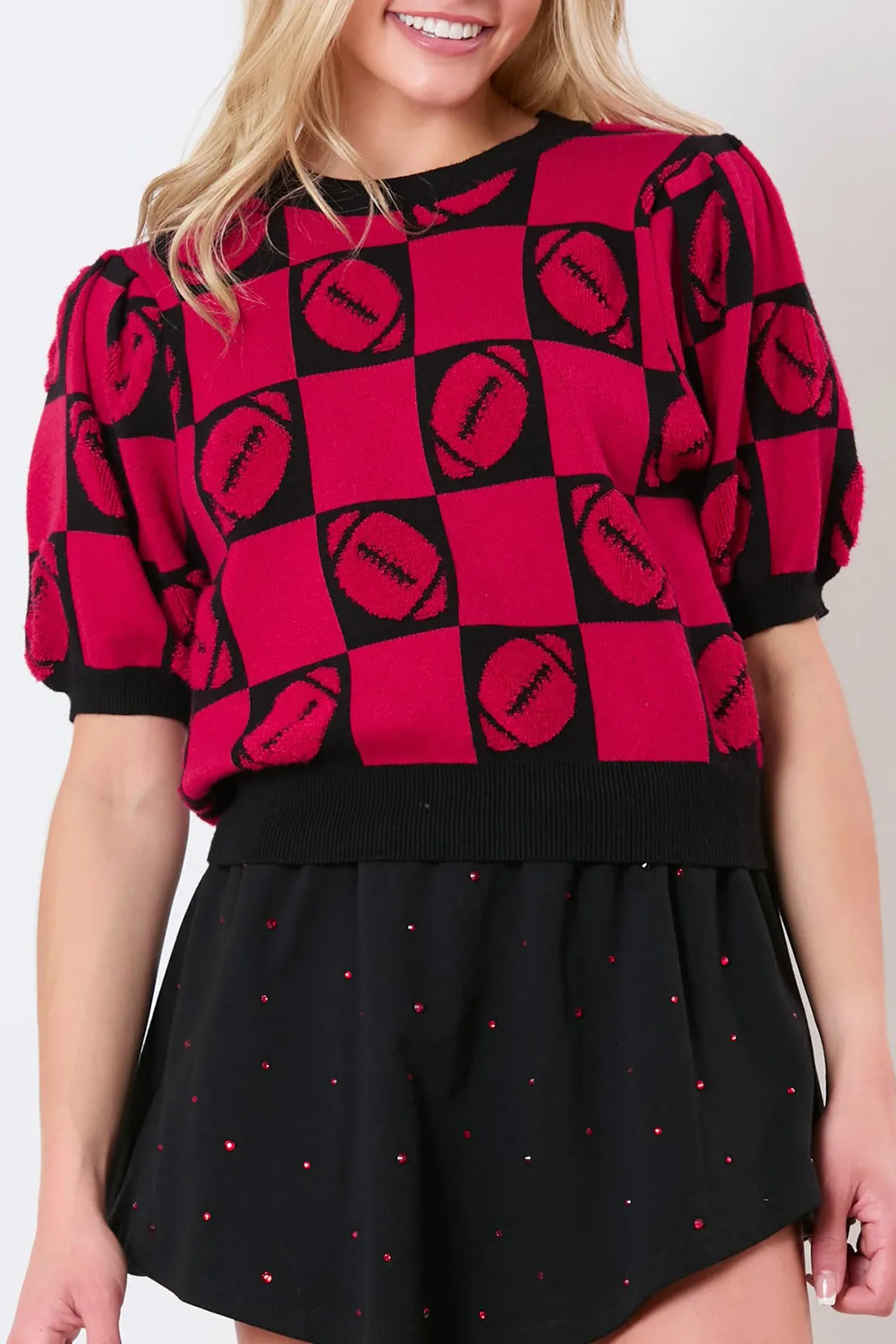 Annika | Football sweater with a crew neck and short sleeves - Image 8
