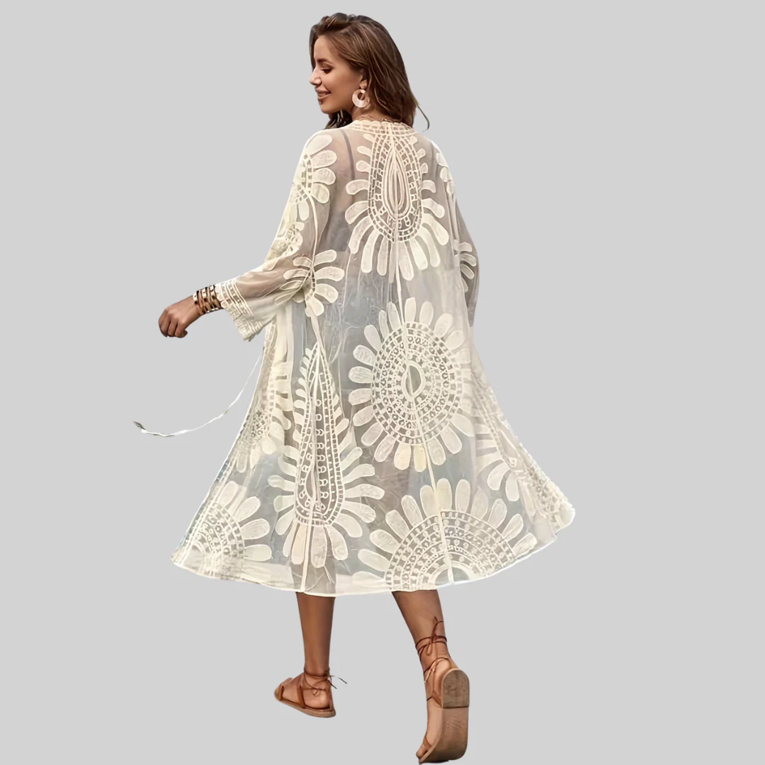 Antonella® | Mesh Wrap Boho V-Neck Embroidered - Image 3