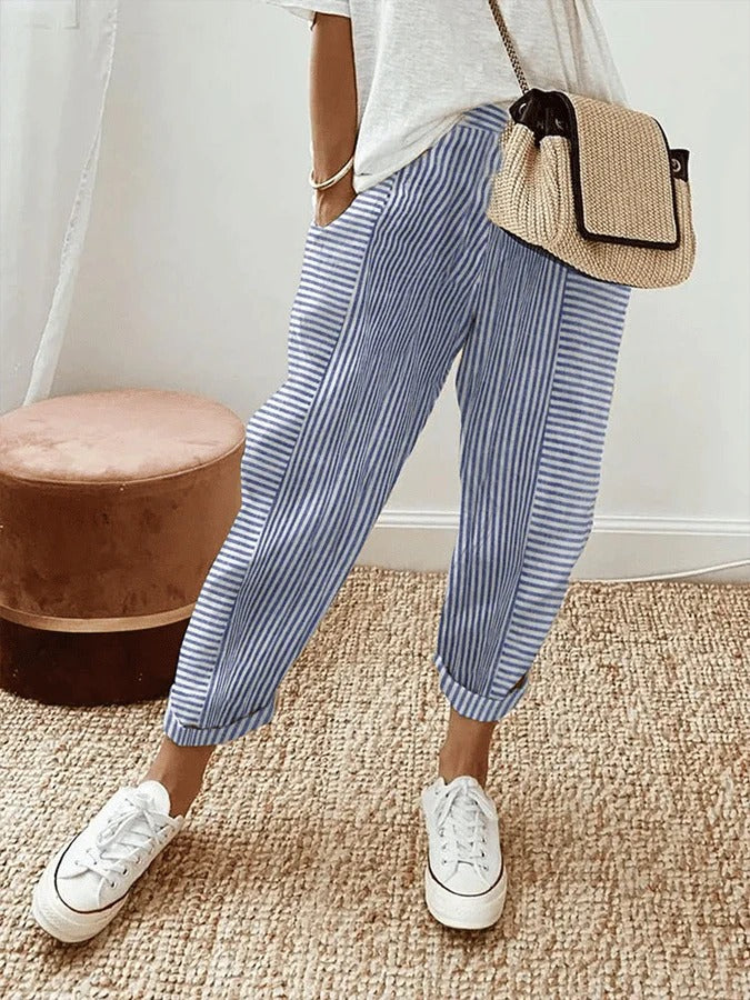Antonella® | Striped women's trousers - Image 2