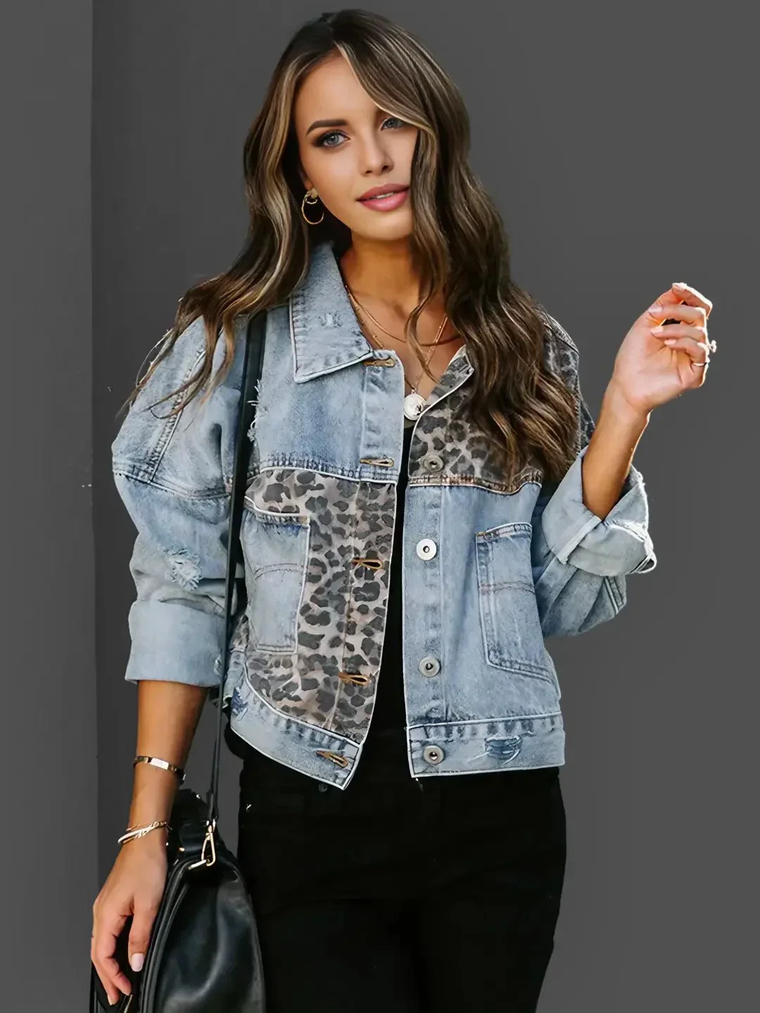 Antonia® | Leopard Print Denim Jacket - Image 5