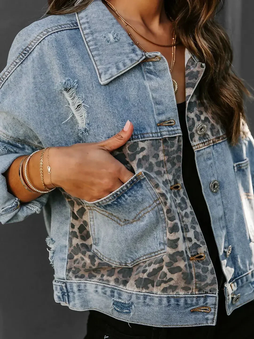 Antonia® | Leopard Print Denim Jacket - Image 6