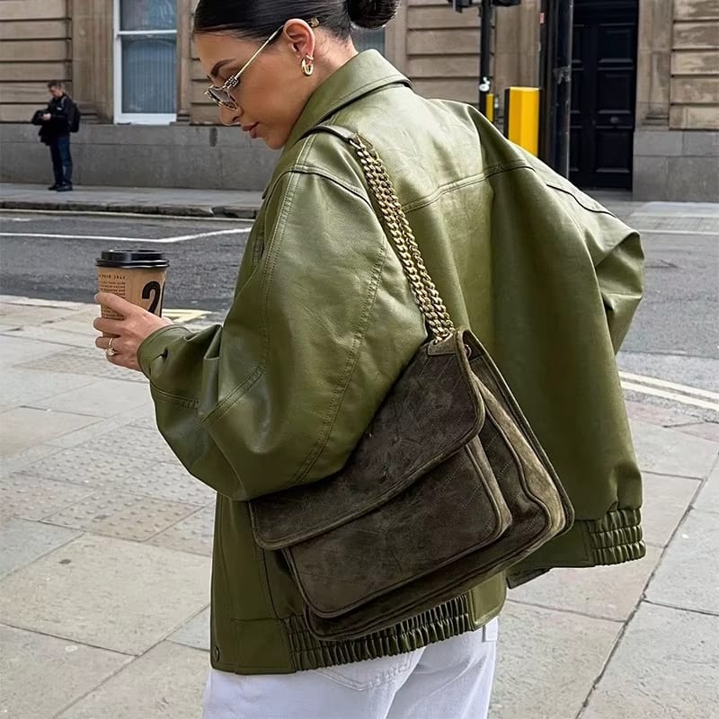 Anya® | Stylish Oversized Leather Jacket - Image 2