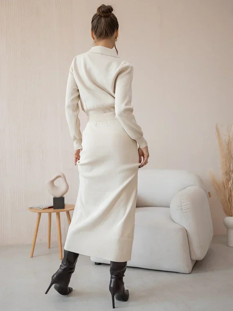 Aranza | Elegant knitted blazer skirt - Image 4