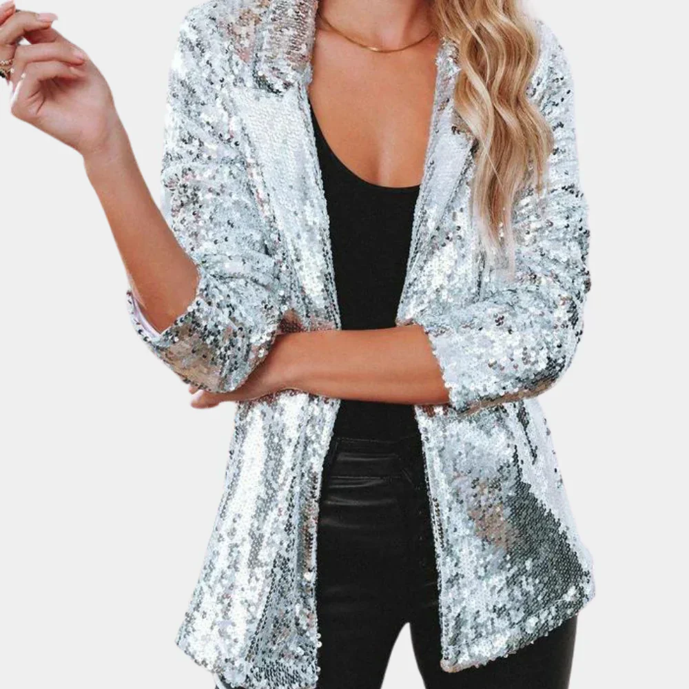 Argelia® | Black Sequin Blazer - Image 6