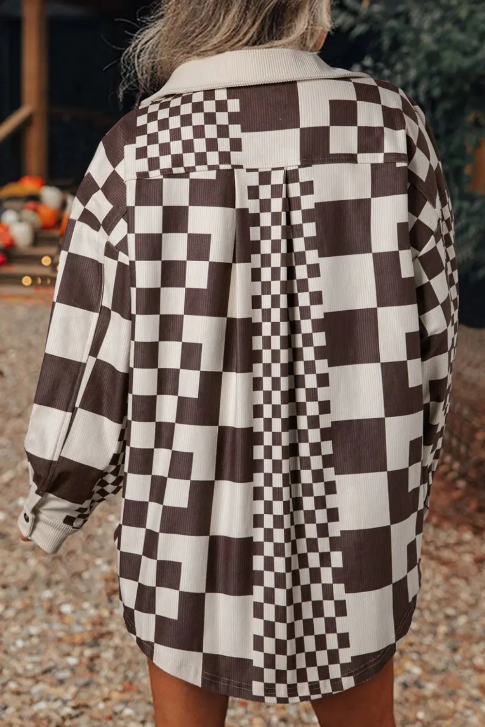 Ariadna | Checked button-down jacket with pockets and long sleeves - Image 2