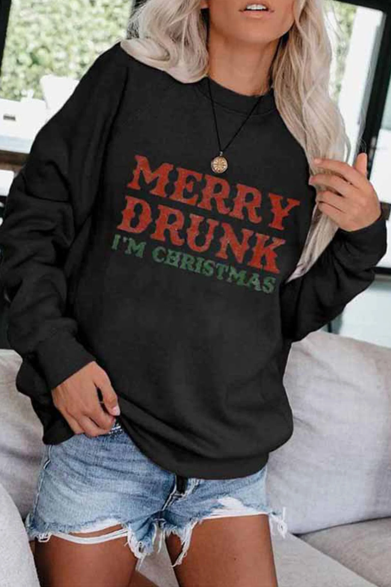 Ariadna | Crew neck sweatshirt with letter print - Image 2