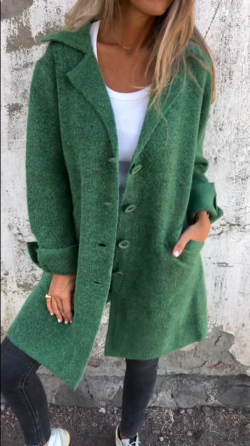 Ariadna | Waterproof coat with lapel collar - Image 3