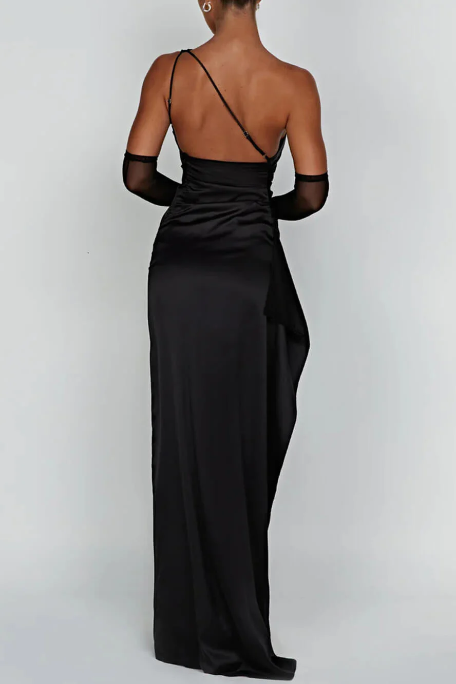 Ariana® | Satin Maxi Dress With Slit - Image 2