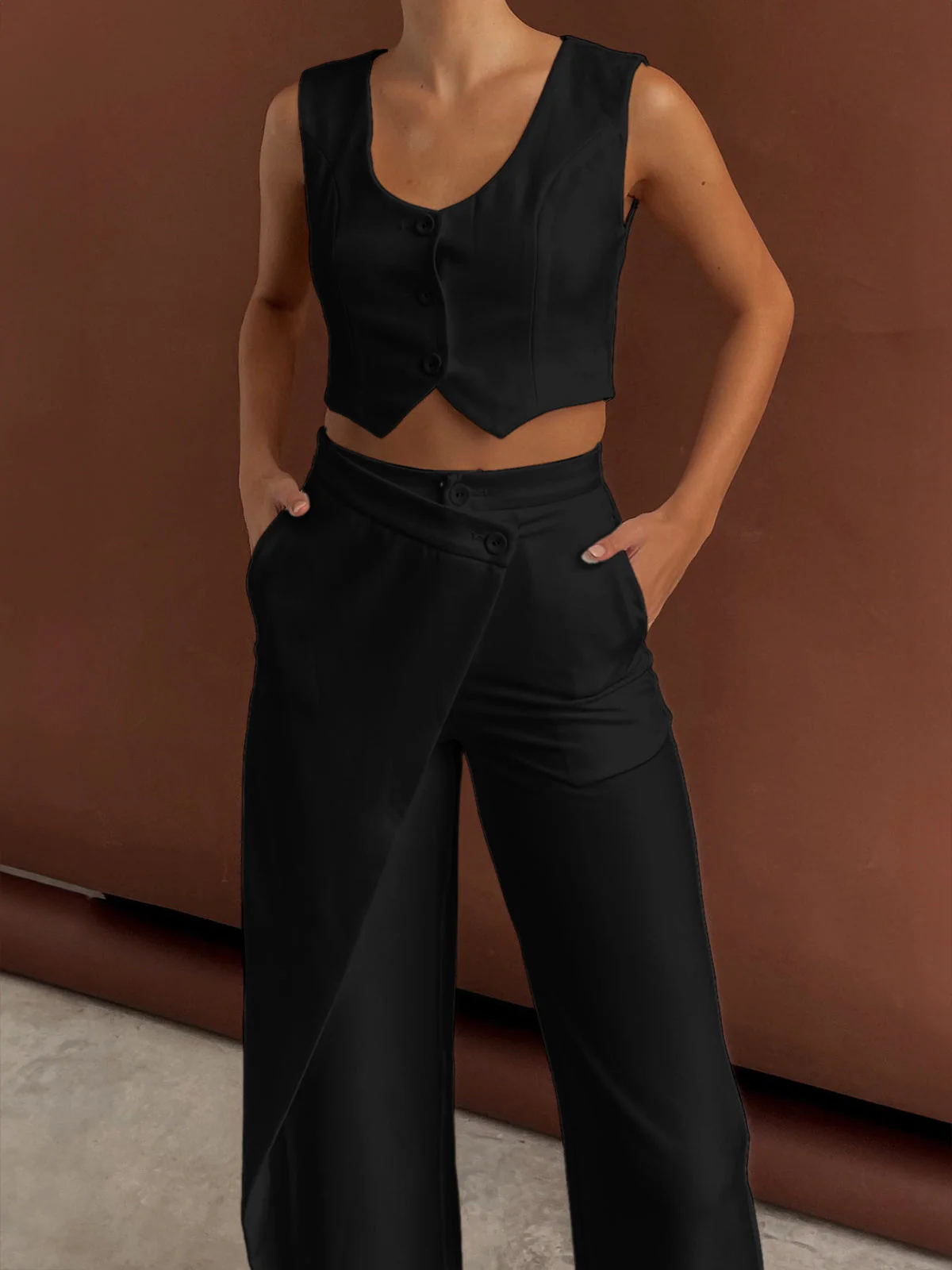 Arnica® | Elegant Trouser Set With An Asymmetrical Cut - Image 9
