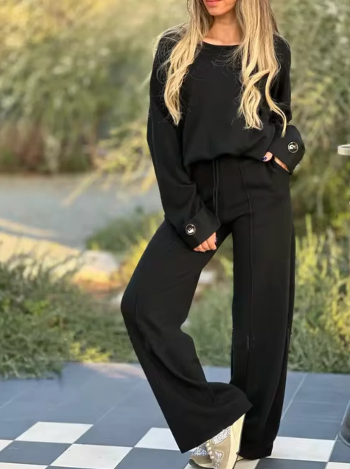 Artemizia® | Long Sleeve And Wide Leg Pants Set - Image 2