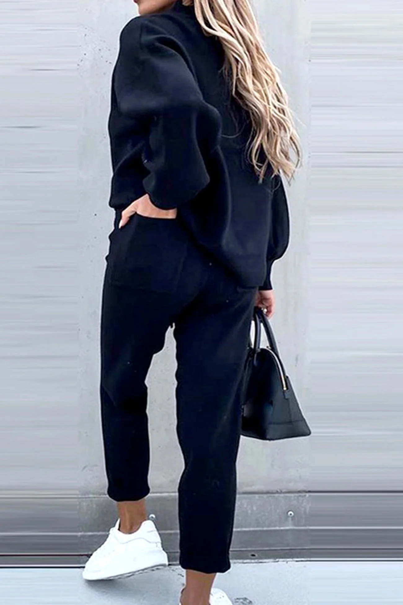 Astrid | Long sweatshirt pants suits with stand-up collar and puff sleeves - Image 12
