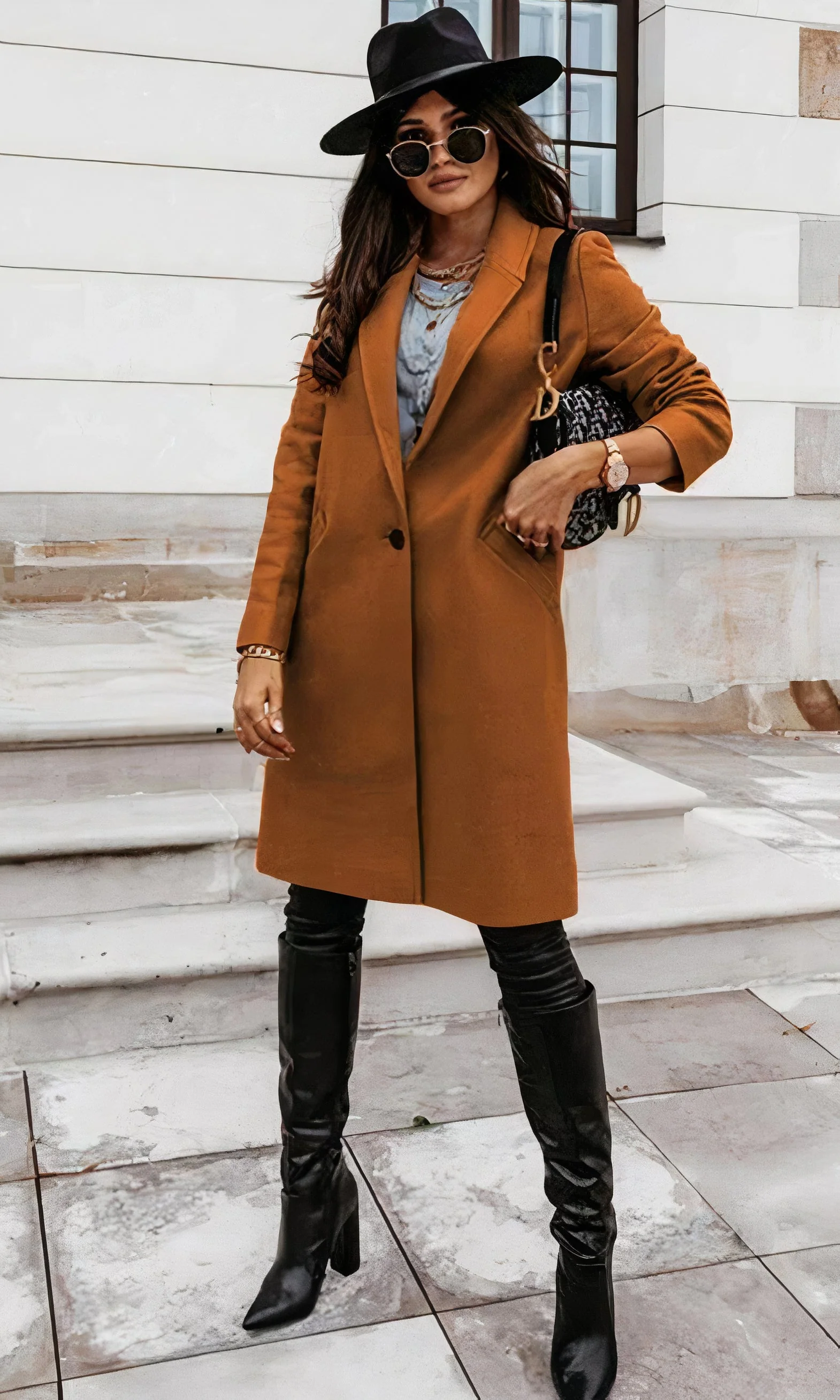 Astrid | Elegant long coat for women - Image 8
