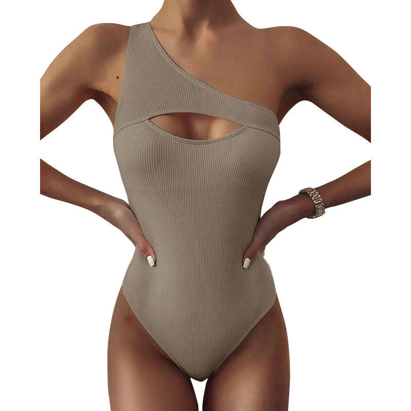 Audelia® | Bikini Solid Color One-Shoulder One-Piece Swimsuit Women - Image 4