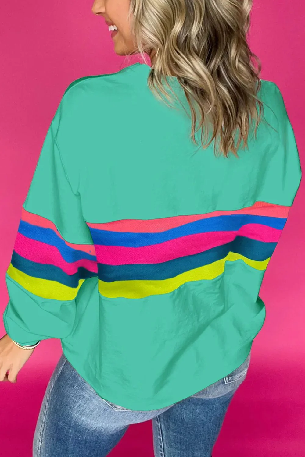 Aurora | Contrasting long-sleeved top with a crew neck - Image 5