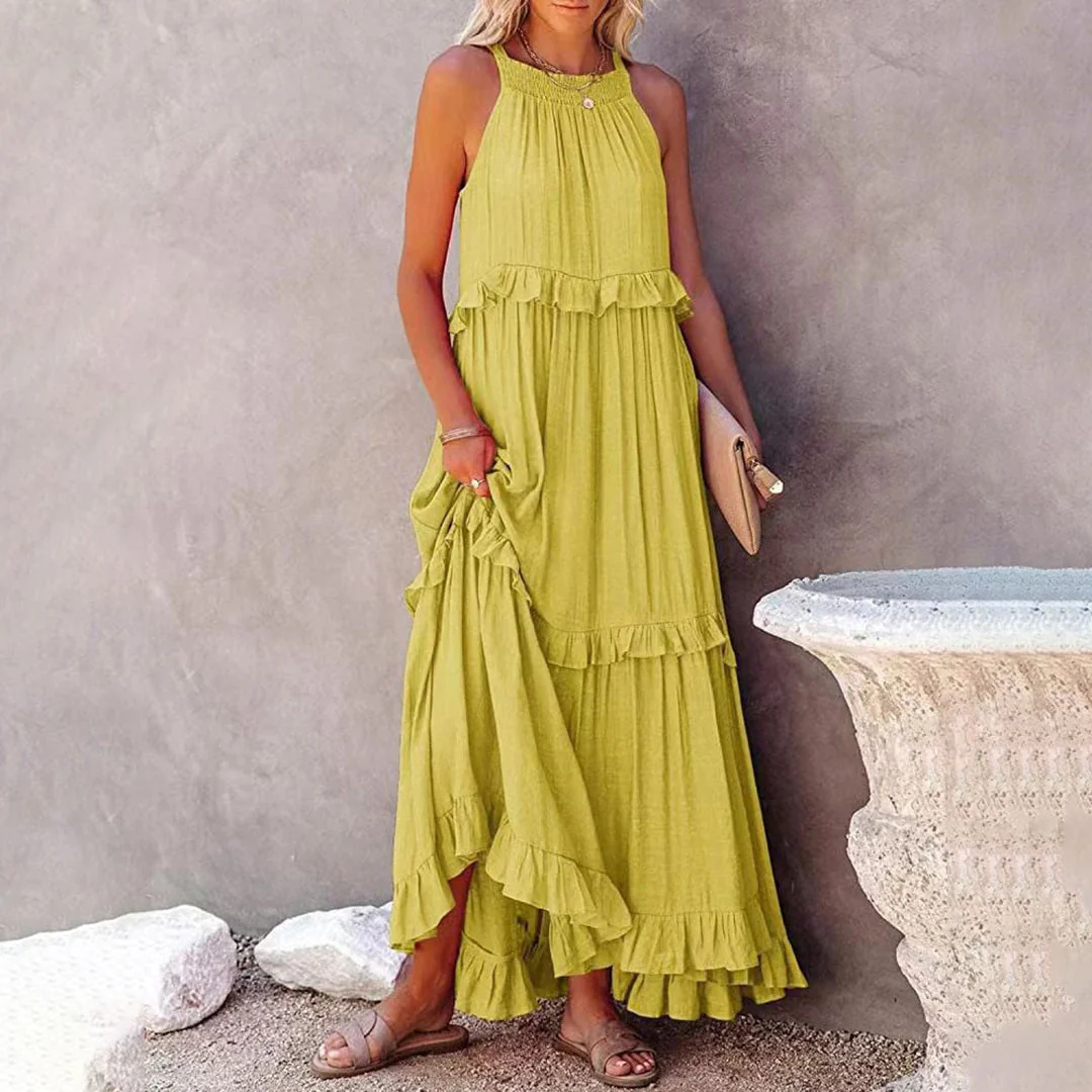 Aurora® | Elegant Sleeveless Maxi Dress With Ruffles - Image 4