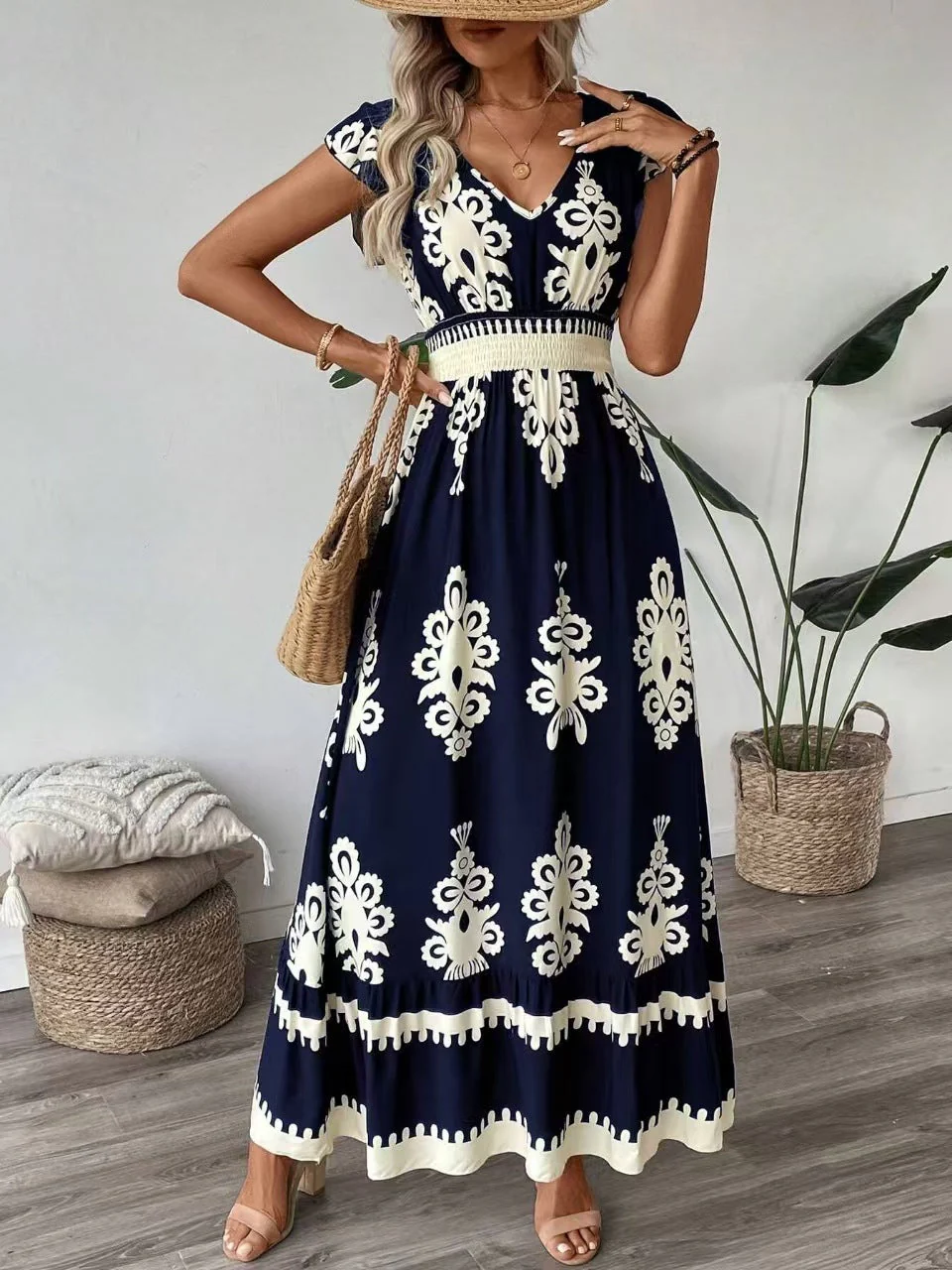 Aurora® | Women'S Embroidered V-Neck Maxi Dress - Image 7
