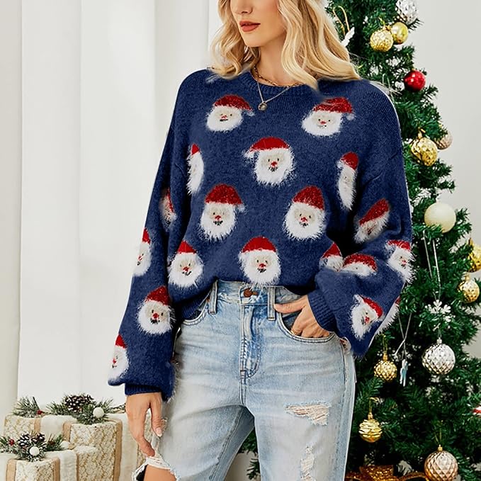 Azucena | Oversized Christmas sweater with Santa Claus motif - Image 8