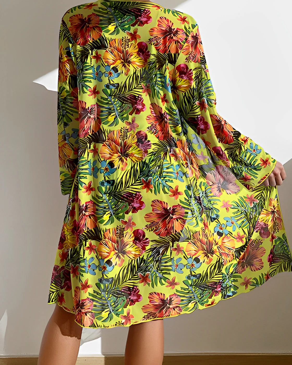 Azucena® | Tropical Print Cover Up Bikini Set - Image 3