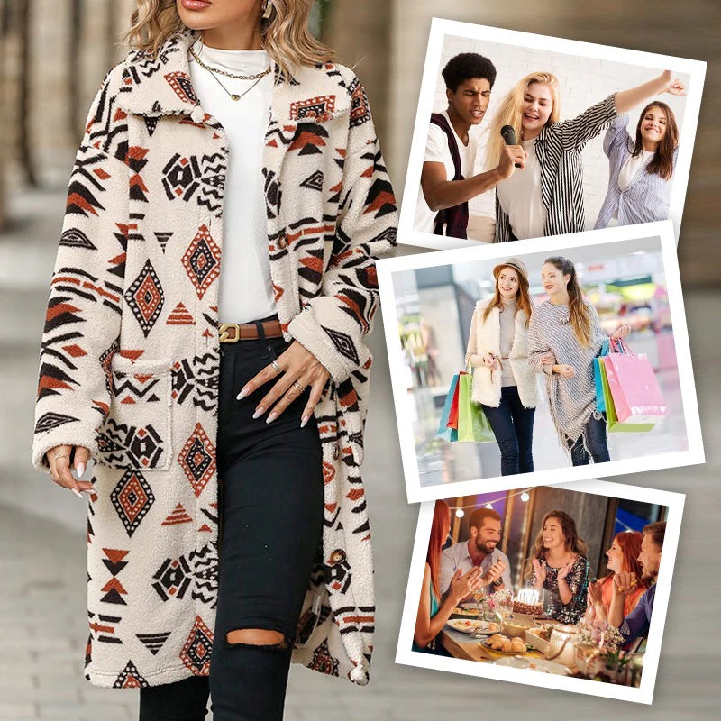 Azucena | Classic coat with lapel print - Image 2