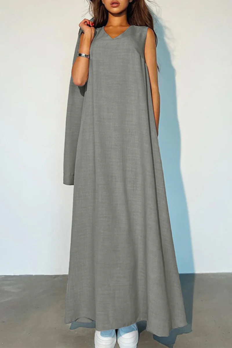 Barbara | Casual daily solid color patchwork turn-down collar long sleeve two piece - Image 3