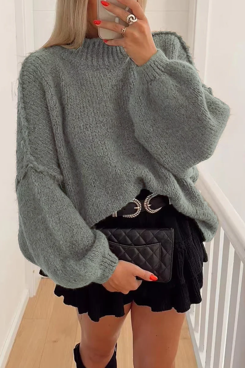 Barbara | Casual solid color O-neck sweaters for everyday wear - Image 2