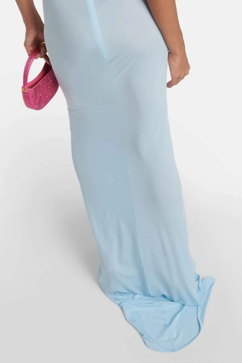 Bárbara® | Neck Maxi Dress With Floral Appliqués - Image 3