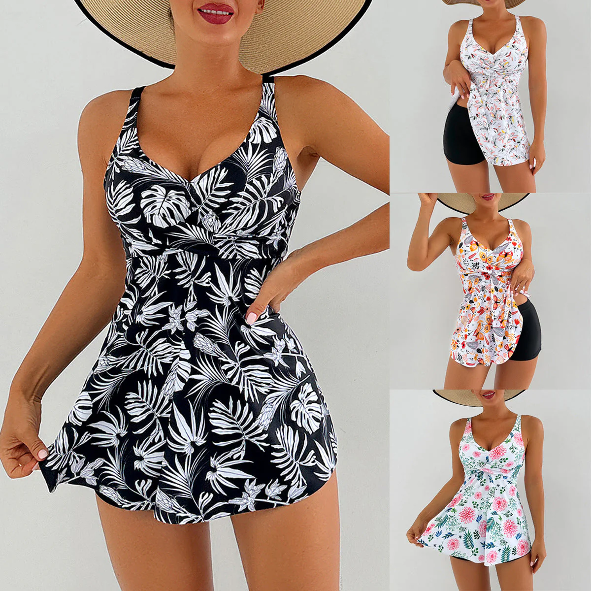 Bárbara® | Women'S Swim Dress With Floral Design And Ruffles