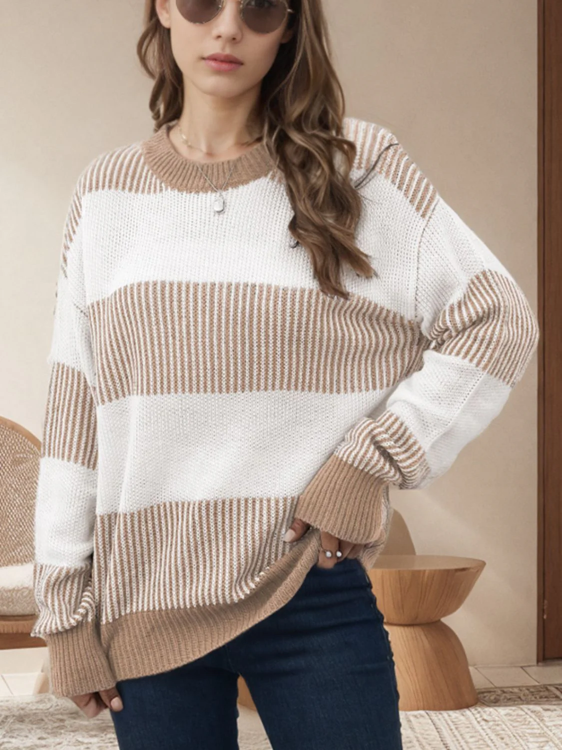 Beata | Striped long-sleeved sweater with a crew neck - Image 12