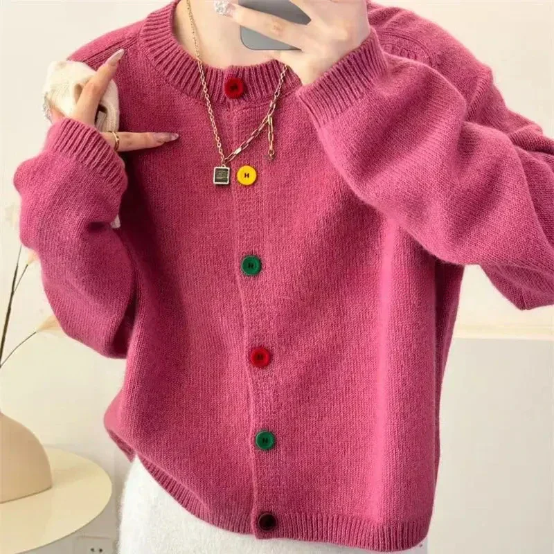 Beatrice | Colorful knotted knitted coat for women - Image 4
