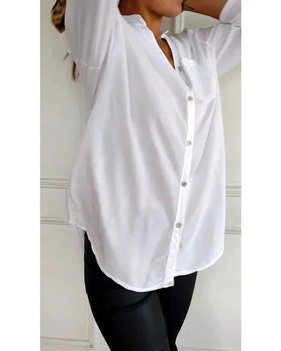Begoña® | Fashionable Women'S Blouse With Sequin Pocket - Image 3