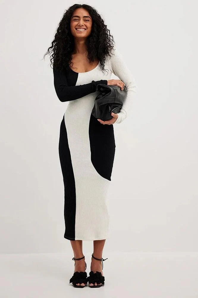 Belén® | Contrast Knit Midi Dress