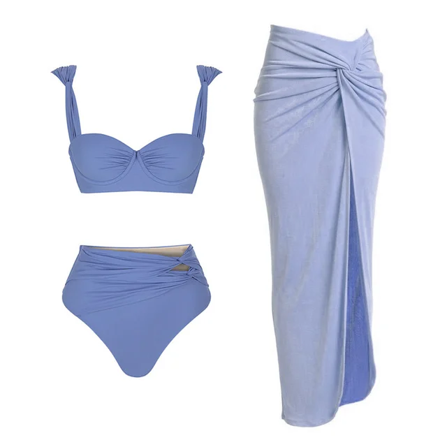 Bernadette® | Shiny Halter Button Swimwear - Image 4