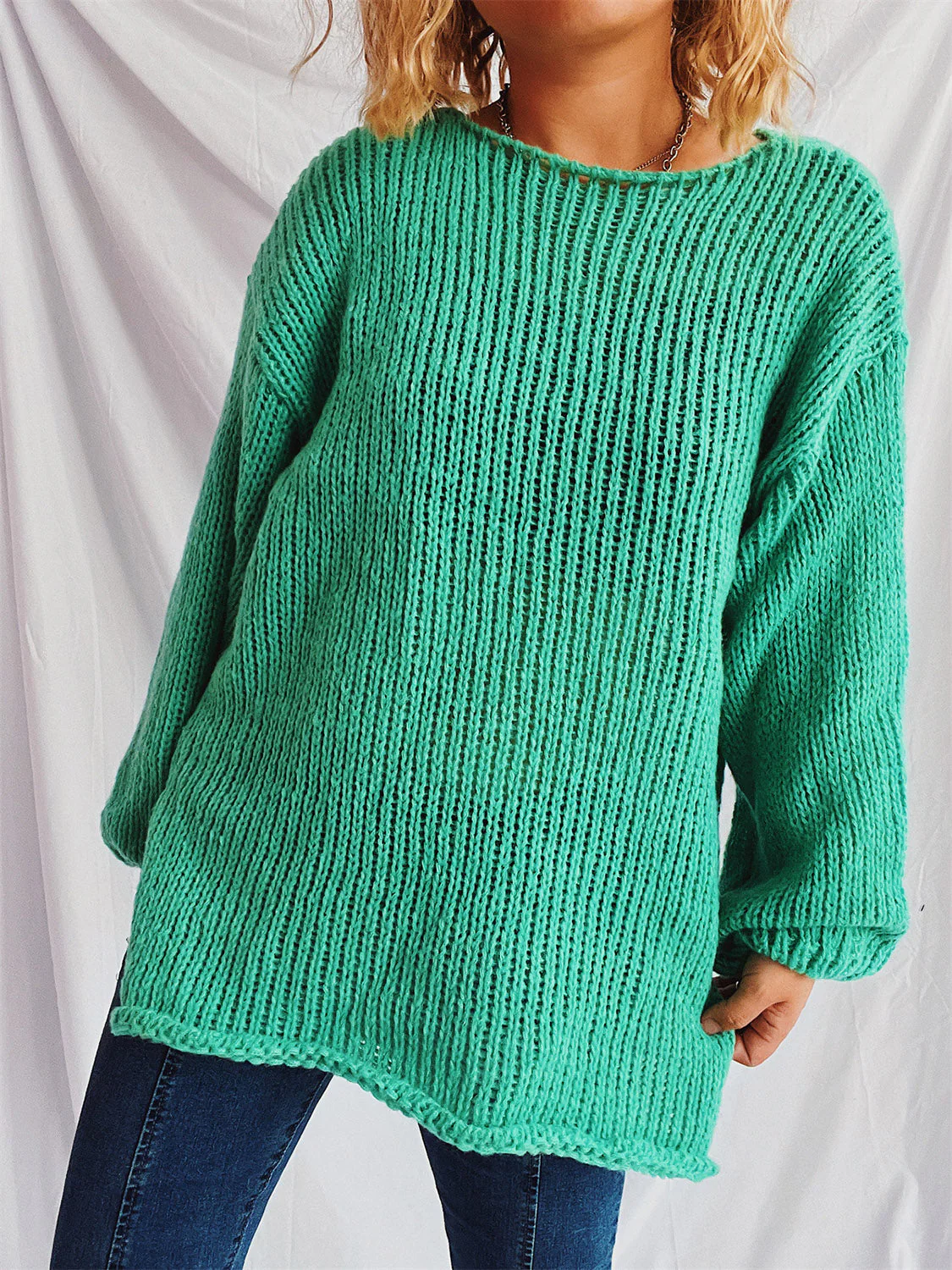 Bernadette | Sweater with a boat neckline and dropped shoulders - Image 15