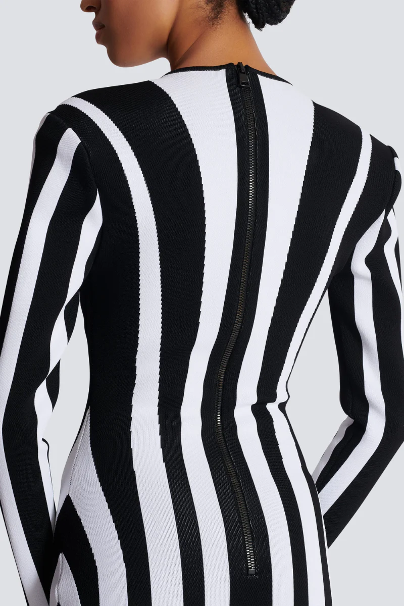 Berta® | Long-Sleeved Striped Mini Knit Dress - Image 5