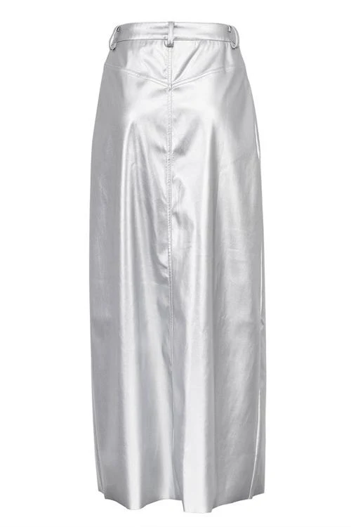 Berta® | Maxi Slit Skirt In Metallic - Image 4