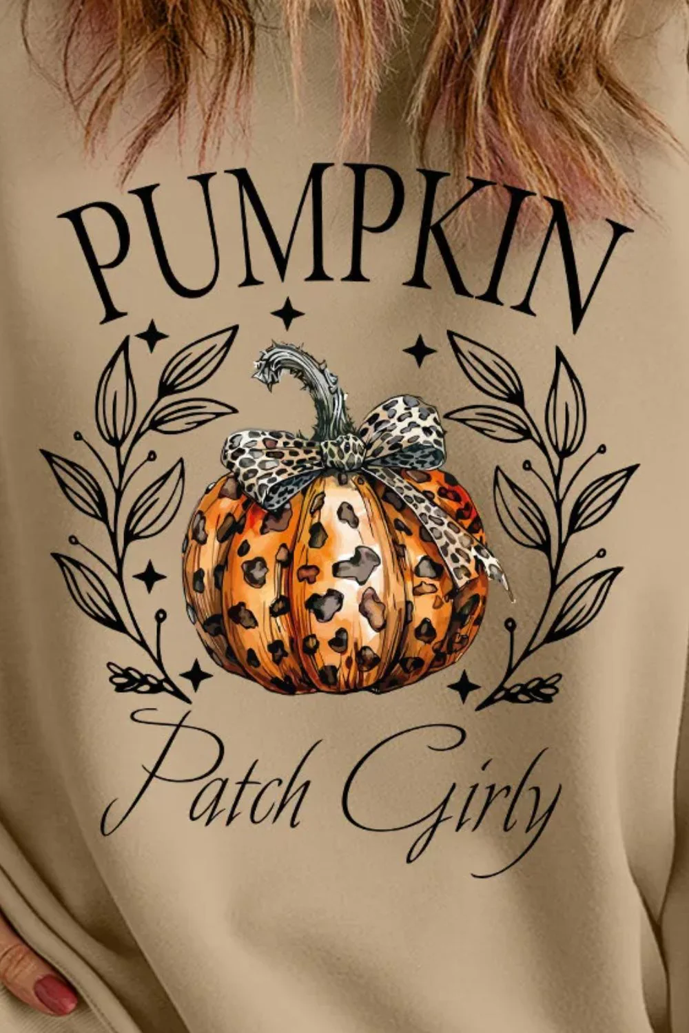 Bettina | Plus size long sleeve pumpkin graphic sweatshirt - Image 3