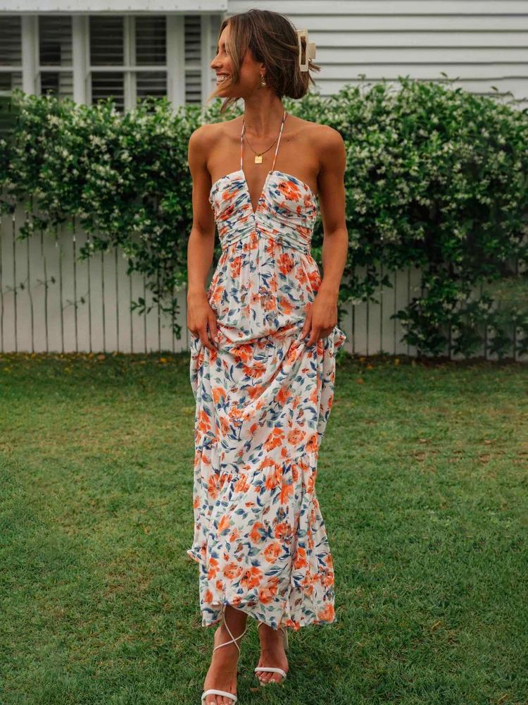 Blanca® | Halterneck Maxi Summer Dress With Floral Print - Image 2